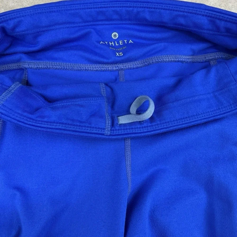 Athleta Leggings Womens Size XS Blue‎ Capri  Activewear Reflective Zip Pocket